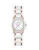 Montre Femme Simple Mouvement à Quartz Bracelet Rond en Acier Boîtier en Cuir Lumineux Minéral Verre Réprimé Mode Élégant Petit et Romantique