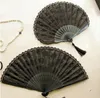 Spanish Victorian Vintage Hand Fan for Wedding Party Favor Fancy Dress Black Japanese Folding Pocket Fan Dancing Props