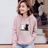 Streetwear Hoodies 여성 스웨터 가을 겨울 긴 소매 하라주쿠 귀여운 고양이 프린트 스웨터 캐주얼 풀오버 Sudadera Mujer