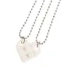 2021 Par Brick Heart Pendant Shaped Halsband för vänskap 2 Tvådelt smycken gjorda med Lego Elements Valentine039S Day G6900814