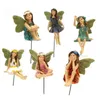 Fairy Garden 6pcs Miniature Fairies Figurer Tillbehör för utomhus- eller husdekor Fairy Garden Supplies Drop 2108233005743