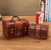 2Pcs Set Wooden Pirate Jewellery Storage Box Case Holder Vintage Treasure Chest