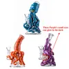 독특한 Heady Glass Bongs 할로윈 스타일 물 담뱃대 물 파이프 샤워 헤드 Perc Octopus Oil Dab Rigs 비커 봉 5mm 두꺼운 작은 미니 왁스 굴착 그릇과 어둠 속에서 빛나는