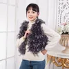 Nouvelle Turquie Ostrich Feather Gilet Hiver Femmes Qualité Fourrure Manteaux Tricotés Femelle Vestes sans manches Trendy Lady Outerwear 211207