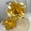 Golden Pe Flat Bottom Rose Head Konstgjorda Blommor Stage Bröllop Vägg Bakgrundsfönster Layout Fake Roses Blommig Heminredning