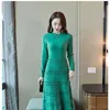 Women's Skirt Early Autumn Winter High Waist Long Sleeve Bottoming Sweater Dress 210427