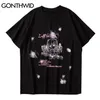 Tshirts Harajuku Japanese Anime Cartoon Girl Print Punk Rock Gothic Tees Shirts Streetwear Hip Hop Casual Cotton Tops 210602