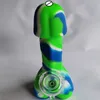 Mâle Dick pénis Silicone Pipe 7,28 pouces Incassable Cool Unique Sexy Herbes Sèches Tabac Fumer Pipes À Eau Avec Bol En Verre de 18mm