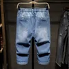 4XL 5XL 6XL 7XL Plus Size Lichtgewicht Stretch Denim Bijgesneden Broek Zomer Klassieke Stijl Jeugd Heren Elastische Taille Harem Jeans 210531