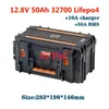 32700 Lifepo4 Battery pack 4S 12.8V 50Ah with 50A Balanced BMS for Electric Boat 12V Uninterruptible Power Supply+10A charger