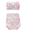 Toddler Girls Diapers 2pcs Leopard Print Bowknot Headband Underwear Set Princess Loose Pants Bloomer 10 Designs BT6736