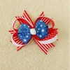 4 июля шпилька для ребенка лук американский день независимости день клип флаг девушки барбут аксессуар для волос ленты бантик