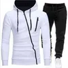 Herbst Herren Trainingsanzüge 2-teiliger Hoodie + Hose Sportanzug Pullover Reißverschluss Kleidung Sportbekleidung Größe M-4XL 211220