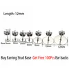 20100pcslot Gold Stainless Steel Blank Post Earring Studs Base Pins With Earrings Plug Findings Ear Back For DIY Jewelry Making1124450