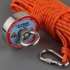 700lbs Fishing Magnet Kit Powerful Retrieval Neodymium Magnet N52 Durable Rope Magnetic Rings Metal Recovery Salvage