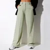 Mulheres calças capris vintage alta cintura terno tudo coincidir com perna larga casual moda longa calças 210513