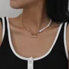 Chokers 2021 Moda Naszyjnik łańcucha Pasek Kobiety Retro Gold Color Grube Lock Choker Naszyjniki Dla Biżuterii Prezent