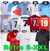 Maillot rétro 1982 1986 1998 Pays anglais Shearer Beckham Soccer Jersey 1989 1990 Gerrard Scholes Owen 1994 Heskey 1996 Gascoigne maillot de football classique vintage