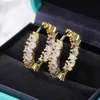 Hoop Huggie CAOSHI Silver ColorGold Color Wedding Female Earrings Pearshaped CZ Underline Femininity Beauty Marriage Jewelry3014820