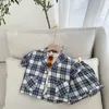 Vintage Chłopcy Plaid Garnitur Bawełna Lato Moda Dzieci Sprawdzone Outfit Odzież Odzież Topy i Szorty 12m Urodzinowy Kostium Formalny 210529