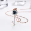 Charm Turkish Blue Evil Eye Necklace Women Sterling Silver 925 Key Chain With Pendant Rose Gold Jewelry 2021 Trendy Girl Gift