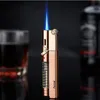 Aomai Jet Lighter Bränsle Synlig Vindtät Ficklampa Säkerhetslås Rak Flamma Påfyllningsbart gasfönster För Cigarr BBQ Kök Matlagning