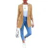 Plus Taille Automne Mode Bureau Dame Solide Couleur Blazer À Manches Longues Costume Veste Boyfriend Blazers X0721