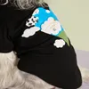 Симпатичные домашние животные футболки жилет одежда облако печатная собака толстовка куртка одежда Schnauzer Pug Teddy Щенок костюм