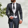 New Italian Tailcoat 2021 Design Men Suit 3 Pieces Slim Fit Wedding Groom Tuxedo for Bridegroom Best Man Blazer with Vest Pants X0909