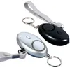 130dB äggform Självförsvar Alarm Keychain Pendant Anpassa ficklampa Personlig Safy Key Chain Charm Car Keyring med LED -ljus