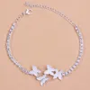 Stonefans Rhinestone 나비 발 체인 발목 비치 발목 팔찌 다리 체인 여성 샌들 Anklet 액세서리