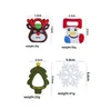 Fopspeen Clips BPA Gratis Kerstboom Elanden Sneeuwvlok Siliconen Bijtring Letter Kralen Hanger Fopspeen Ketting Kerstmis Cadeau voor Baby