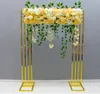 Shiny Gold Metal Frame Wedding Decoration Fabric Rack Backdrops Door Square Geometry Flower Row Arch Screen Background Home Screen6994327