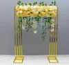 Cadre en métal doré brillant, décoration de mariage, support en tissu, arrière-plan de porte, géométrie carrée, rangée de fleurs, arc, écran de fond, écran d'accueil 7758806