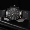 Mode Business Men's Watch Retro Design Leather Band Analog Alloy Quartz Wrist Watch Men's Watches Man Clock 2344