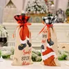 Christmas Champagne Wijnfles Cover Santa Claus Gift Tassen Xmas Nieuwjaar Decoratie Diner Tafel Ornamenten Phjk2108