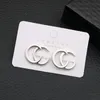 18K Plaqué Or S925 Argent Marque De Luxe Designers Double Lettres Stud G Géométrique Rond Classique Femmes Cristal Strass Perle Boucle D'oreille De Mariage Bijoux De Fête