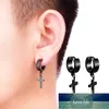 1 pc estilo rock mulheres homens de aço inoxidável cair brincos Cross gótico punk pendientes preço de fábrica especialista qualidade Último estilo original status