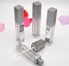 7ML LED Empty Lip Gloss Tubes Square Clear Lipgloss Refillable Bottles Container Plastic Makeup Packaging with Mirror and Light SN5422