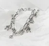 N1179 Baby Olifant Charms Armband Vrouwelijke Rvs Multi-Layer Link Ketting Sieraden Mode Geschenken 180mm + 50mm Zilver