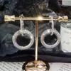 Design criativo jóias de alto grau de cristal brincos redondos ouro e prata cor casamento brinco para mulheres