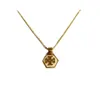 Cadena de clavícula, pendientes, collar de viaje hexagonal pulido clásico chapado en oro de concha colorida para mujer 5646457