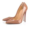 Дизайнерская обувь Кроссовки So Kate Styles Туфли на высоких каблуках Красные подошвы на каблуках Роскошные 12 СМ 14 СМ Натуральная кожа Точка Toe Насосы Резиновый размер 35-42