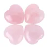 Party Favor Healing Crystal Natural Rose Quartz Love Heart Worry Stone Chakra Reiki Balancing For DIY Craft 1" Home Decor