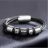 Bracelet en cuir multicouche avec accessoires de mode pour hommes au design punk rock Q0719