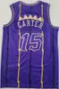 Retro Vince Carter Vintage Basketball Jersey 15 College North Carolina Tar Heels University Stitched Team Färg Röd Vit Svart Lila Blå För Sport Fans Män Försäljning