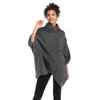 女性の緩いケープストリートスタイルスカーフ襟ハーフスリーブバットスリーブ不規則なセータープルオーバー吹き出しトップWram Cloak 210507