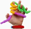 DIY Pops Tube Party Favor Fidget Twist Giocattoli sensoriali Soffietto telescopico in plastica Decompressione Bambini per sfiatare Giocattolo Spremere Tubi disegnati elastici elastici 3 cm