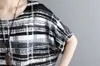 Plus Size Women Blouse Shirt Batwing Sleeve Sommar Ladies Toppar Skriv ut Striped Chiffon Blusas 0275 40 210521