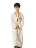 Ethnic Clothing BianFeng Boy Child Muslim Arab Abaya Dubai Saudi Teenage Thobe Thawb Caftan Loose Fit Short Sleeve Solid Robe Summer